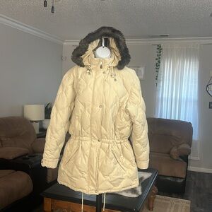 Lauren Ralph Lauren women’s puffer coat size L beige color